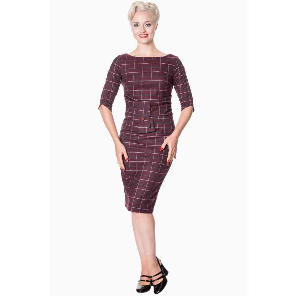 Dancing Days - Carlita Pencil dress - Burgundy Product image
